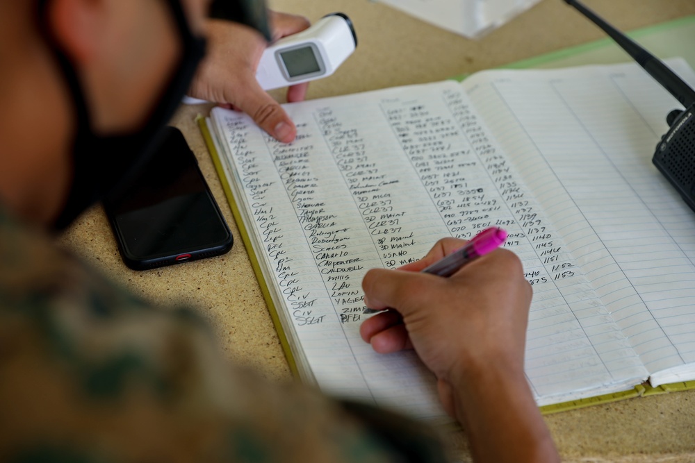 You're Good to Enter | Marines with 3rd MLG scan and sign-in patrons