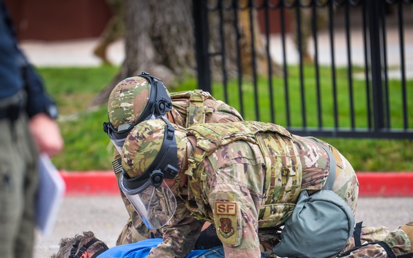 Members of the 150th Security Forces Squadron Conduct a Domestic Operations Exercise In support of the Joint New Mexico National Guard’s Reaction Force.