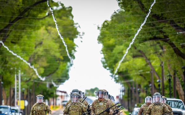Members of the 150th Security Forces Squadron Conduct a Domestic Operations Exercise In support of the Joint New Mexico National Guard’s Reaction Force.