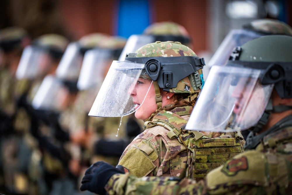 Members of the 150th Security Forces Squadron Conduct a Domestic Operations Exercise In support of the Joint New Mexico National Guard’s Reaction Force.