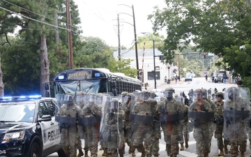 170th Military Police Battalion in Stone Mountain During Civil Arrest
