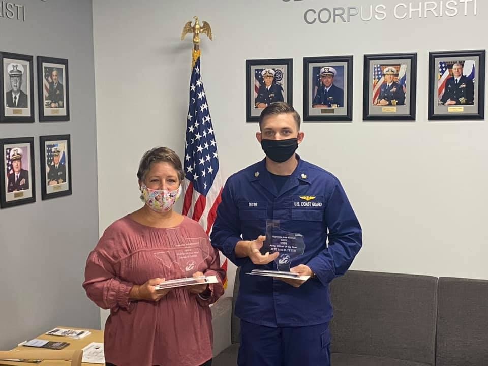 Coast Guard Sector/Air Station crew members receive awards for Navy League Person of the Year 2019