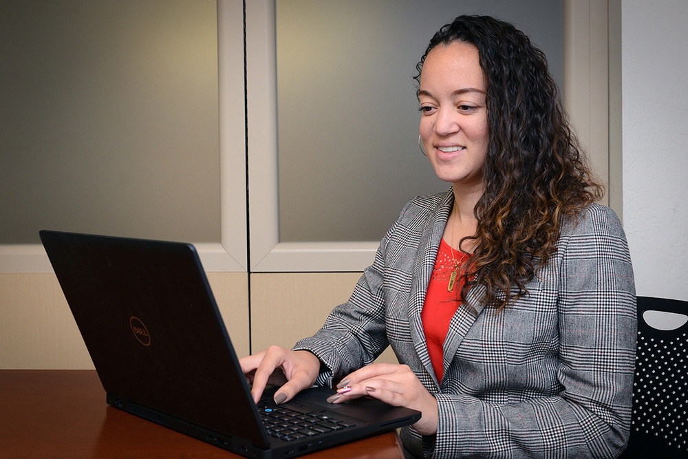 Female working on laptop