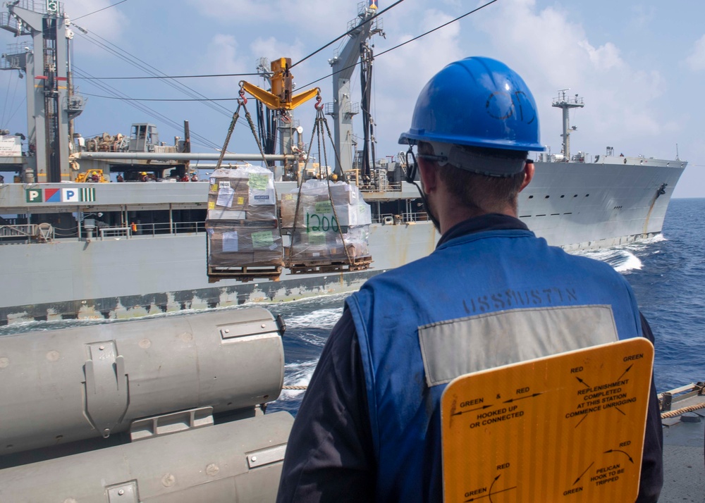 USS Mustin Conducts Replenishment-at-Sea