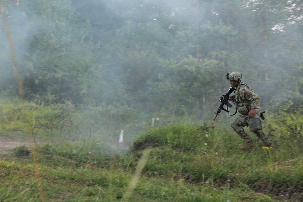 Running through the smoke