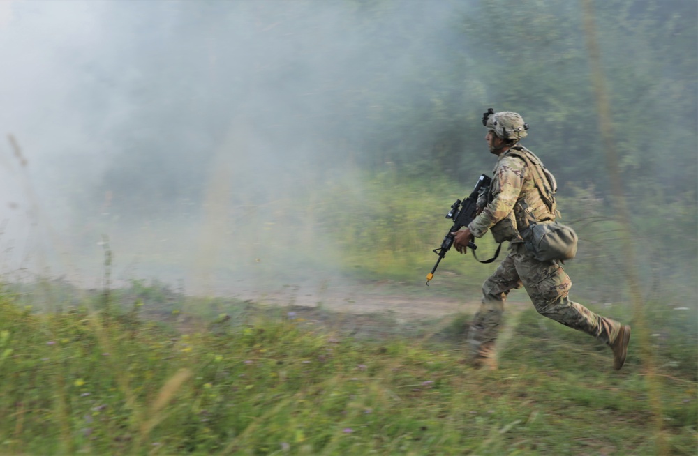 Running through the smoke