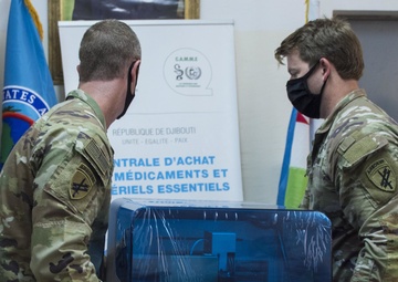 CJTF-HOA and U.S. Embassy Djibouti Deliver PCR Machine to Djibouti Ministry of Health