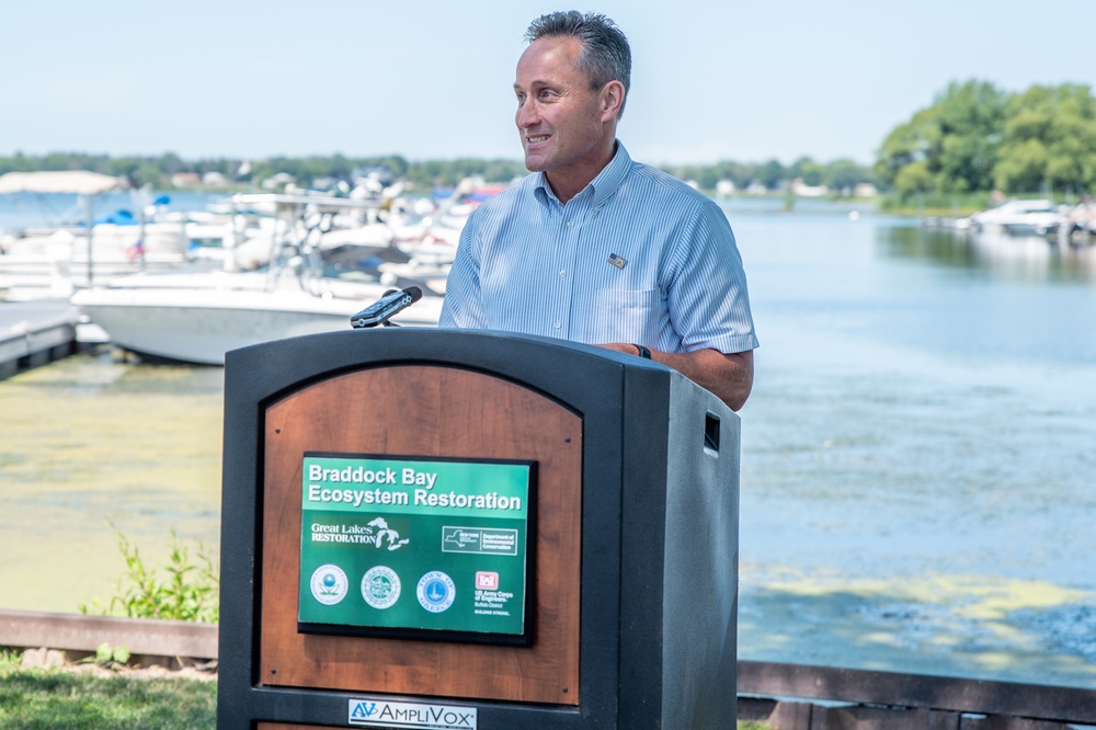 Braddock Bay ecosystem restoration project completion media event