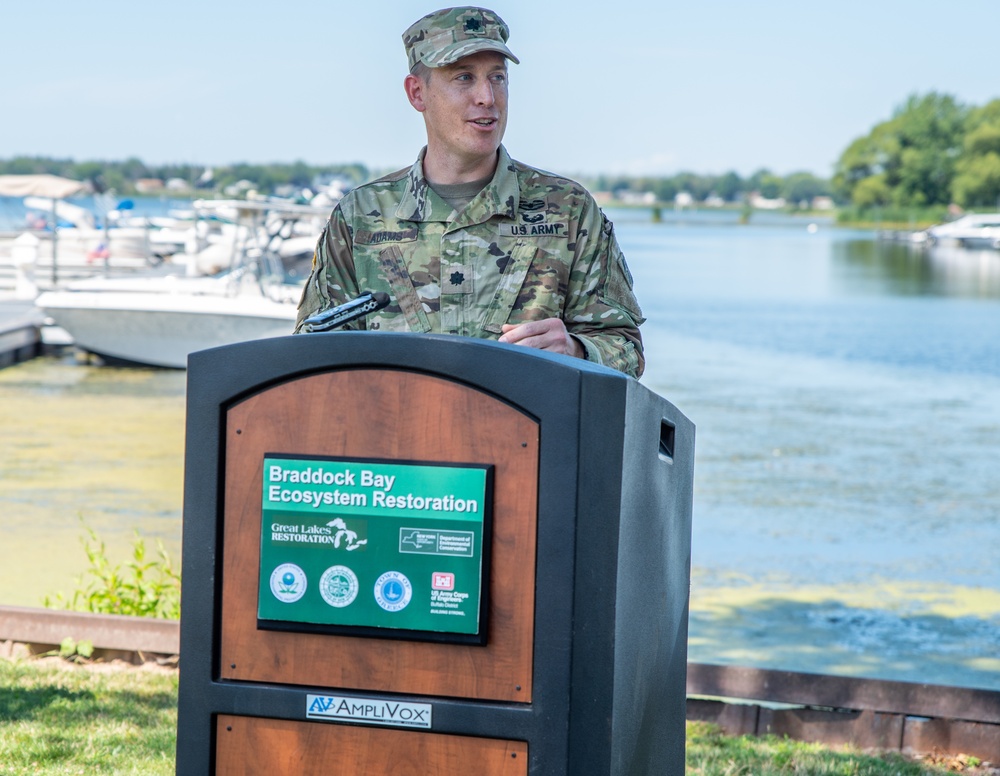 Braddock Bay ecosystem restoration project completion media event