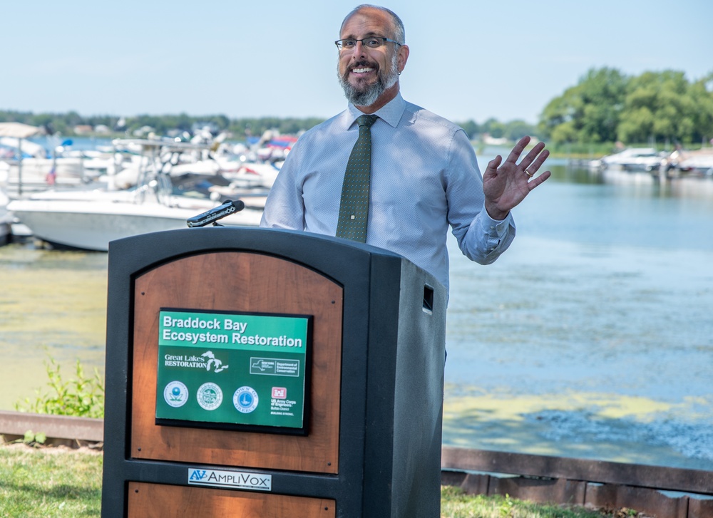 Braddock Bay ecosystem restoration project completion media event