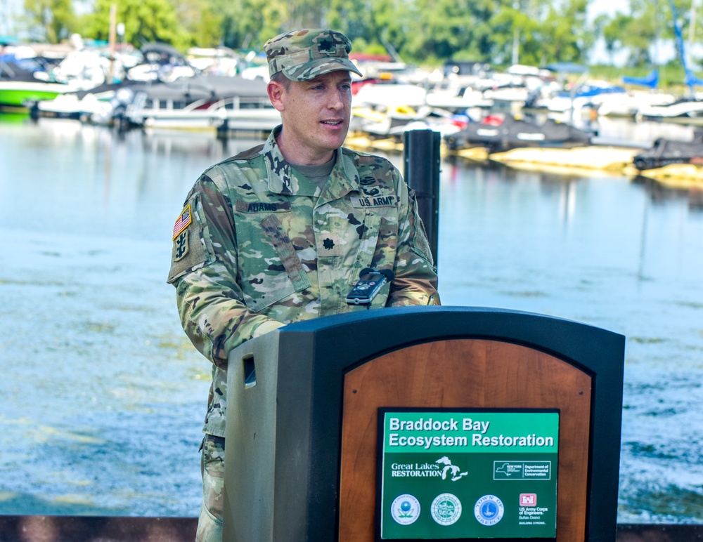 Braddock Bay ecosystem restoration project completion media event