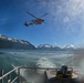 Coast Guard aircrew prepares for hoist training with boat crew, Valdez, Alaska