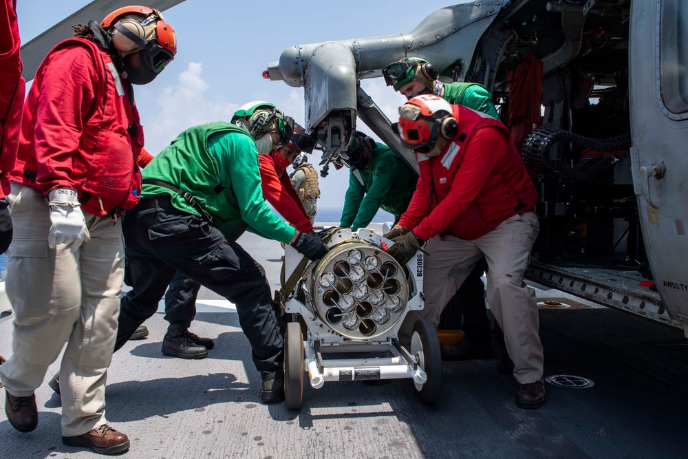 USS America (LHA 6) Conducts Missile Onload