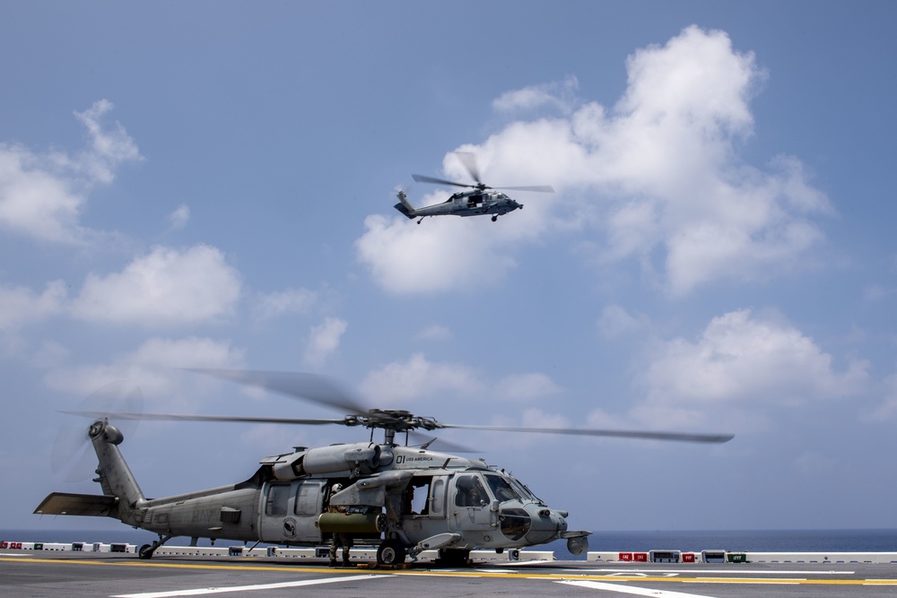 USS America (LHA 6) Conducts Missile Onload
