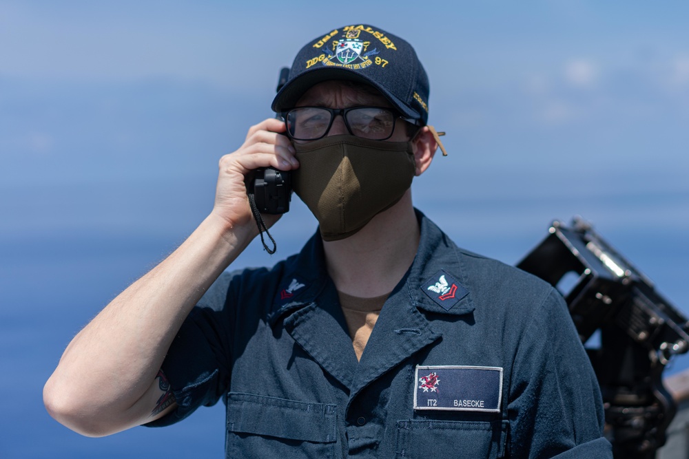 USS Halsey Conducts Communications Testing