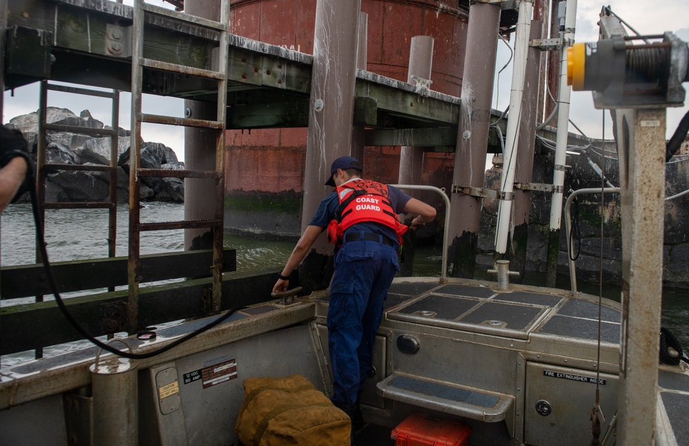 Aids to Navigation Team Cape May replaces battery in offshore lighthouse