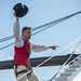 Command Senior Chief Jans Valdespou participates in a reenactment of USS Constitution’s victorious battle