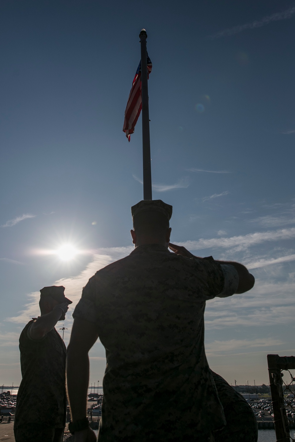 USS San Antonio Combat Cargo Marines Honor A Fallen Marine