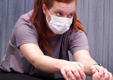 Behavior health teams conduct Yoga class to manage stress