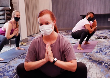 Behavior health teams conduct Yoga class to manage stress