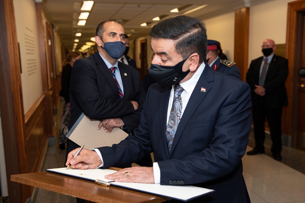 SecDef bilateral meeting with Iraq Minister of Defense Juma’a al-Jaburi