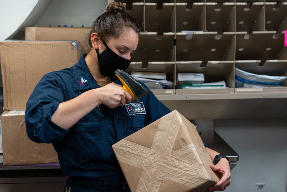 USS Halsey Conducts Mail Operations