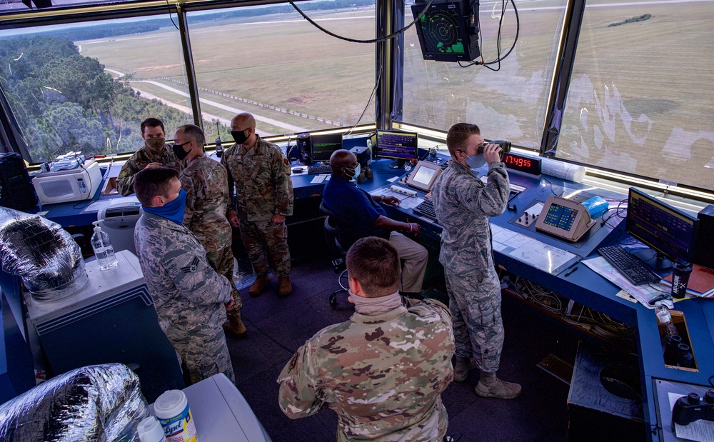 Control tower Airmen at work