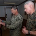 Lt. Gen. Brian Beaudreault welcomes Vice Adm. Andrew Lewis, Commander of 2nd Fleet