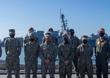 Bonhomme Richard Sailors Meritoriously Advanced for Shipboard Damage Control Efforts