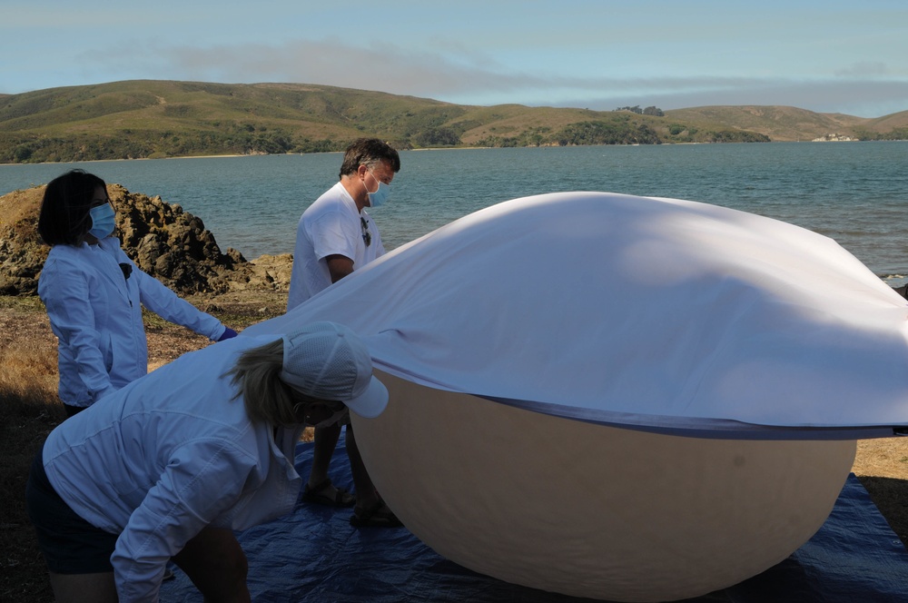 STARBASE Sacramento staff launch weather balloon at Blakes Landing, Calif.