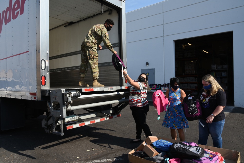Arizona National Guard picked up school supplies destined for the Hopi Tribe