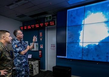 MRF-D commander reviews B-1B airstrike footage