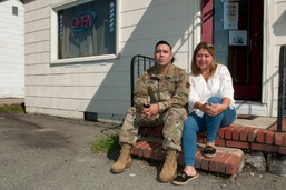 Portrait of Sgt. Bryan Herrera and mother Lilian Bedoya