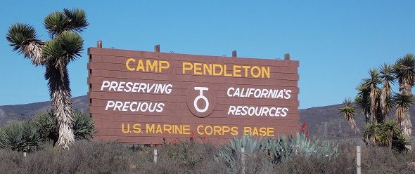 Marine Corps Base Camp Pendleton's Interstate Highway 5 sign