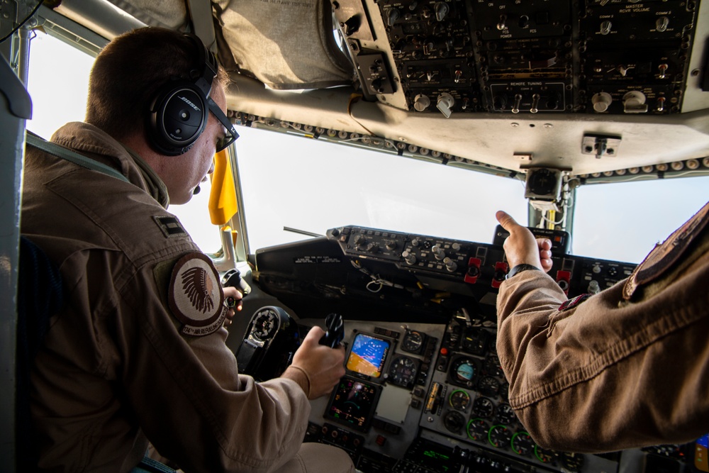 F-15Cs fly over the Arabian Gulf