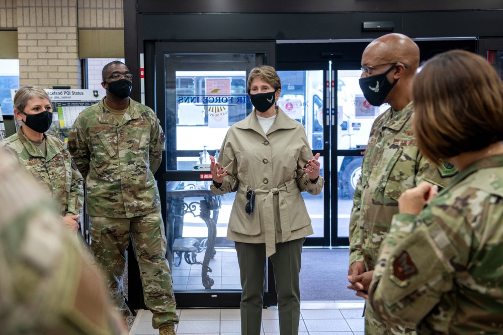 Air Force top officials visit JBSA missions for first combined trip