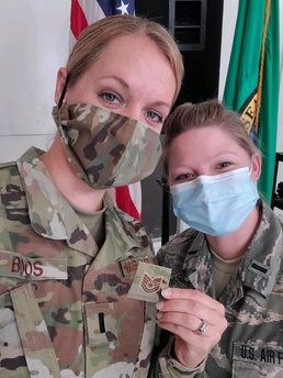 446th ASTS Reserve Citizen Airmen trade stripes for bars