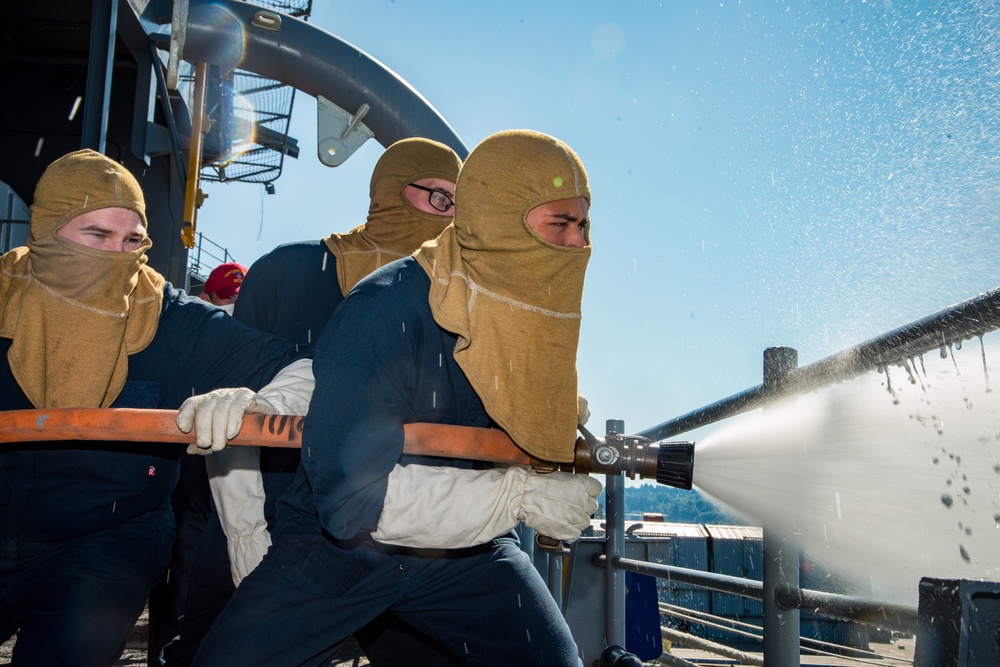 USS Carl Vinson (CVN 70) Sailors Participate In General Quarters Drill