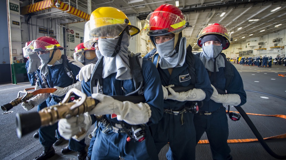 USS Carl Vinson (CVN 70) Sailors Participate in General Quarters Exercise