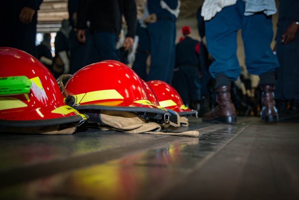 USS Carl Vinson (CVN 70) Sailors Participate In General Quarters Drill