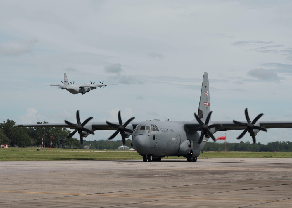 Wing evacuates aircraft, continues Tropical Storm Marco, Laura missions