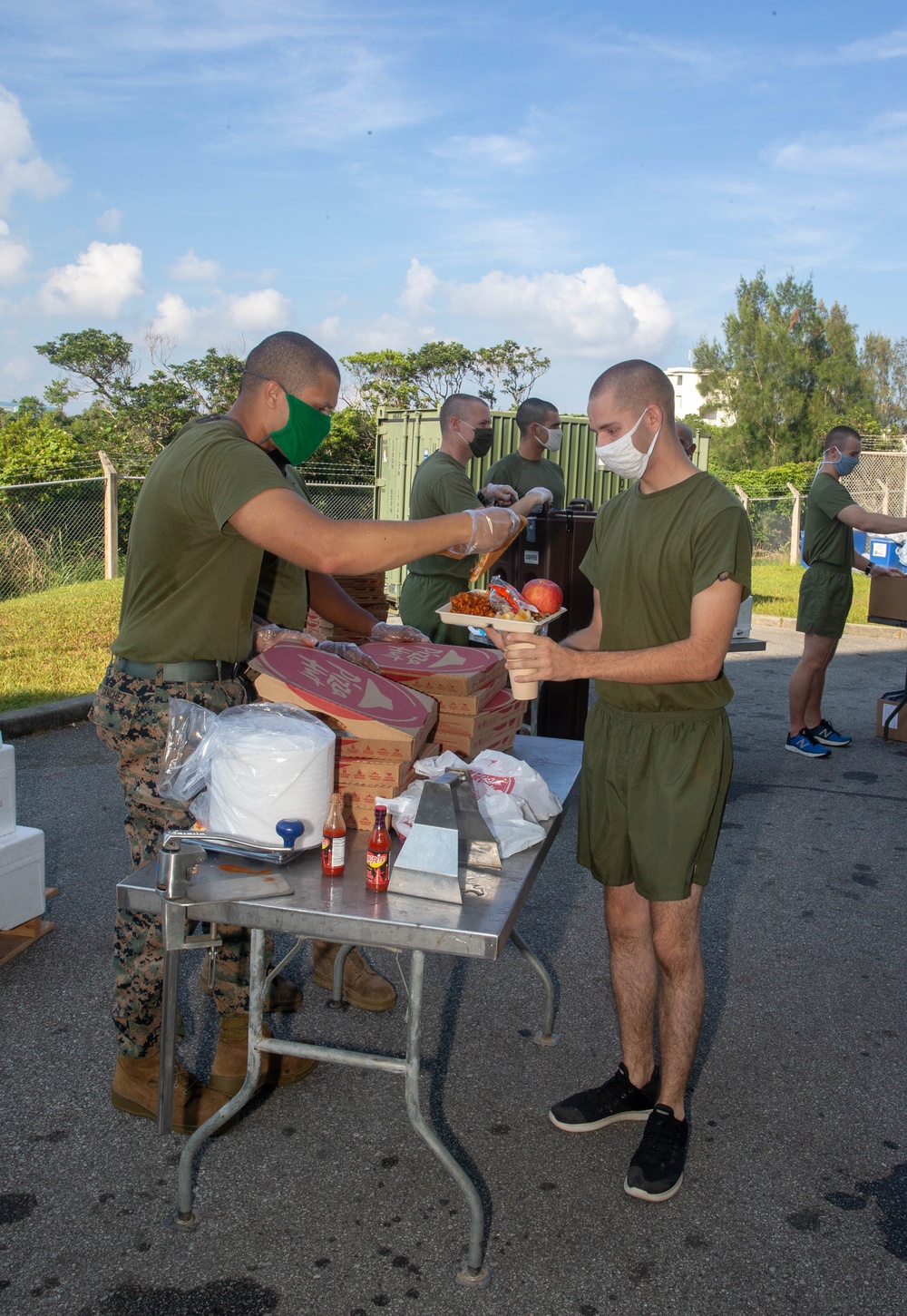 United Service Organzation Donates Pizza to ROM Marines