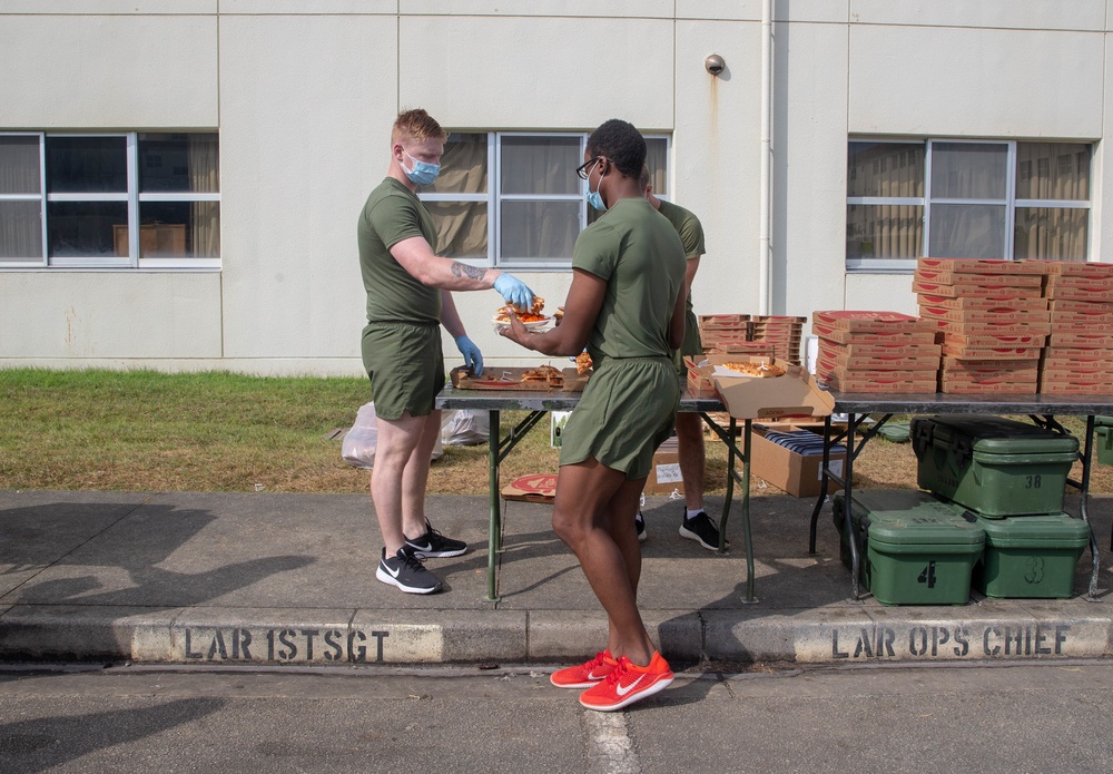 United Service Organzation Donates Pizza to ROM Marines