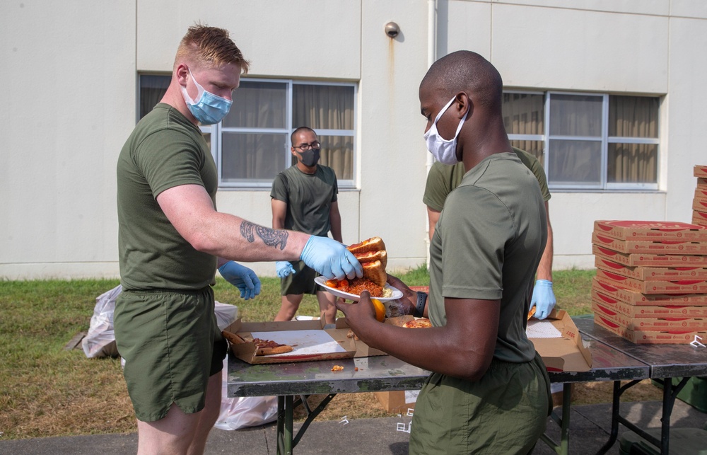 United Service Organzation Donates Pizza to ROM Marines