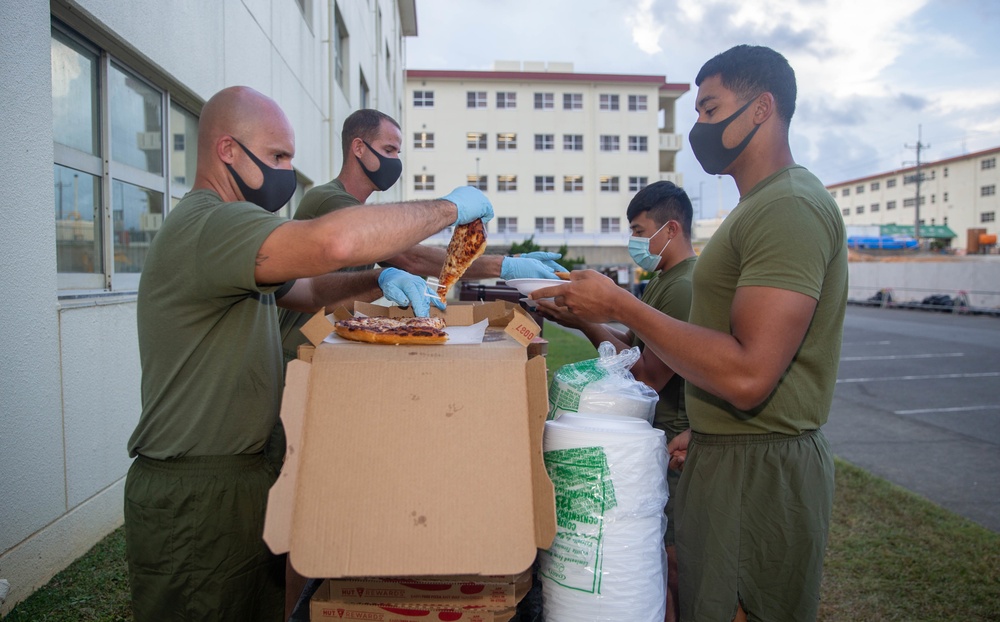 United Service Organzation Donates Pizza to ROM Marines