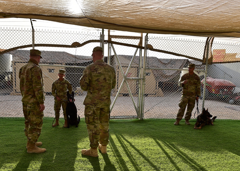 378 AEW leadership visit security forces down range