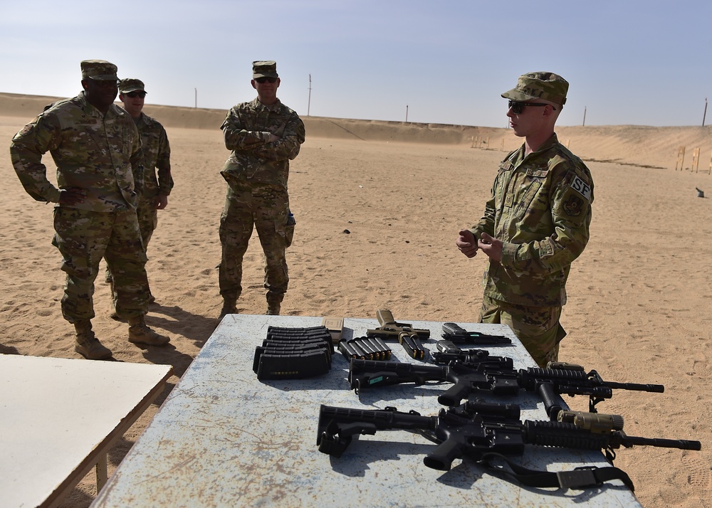 378 AEW leadership visit security forces down range