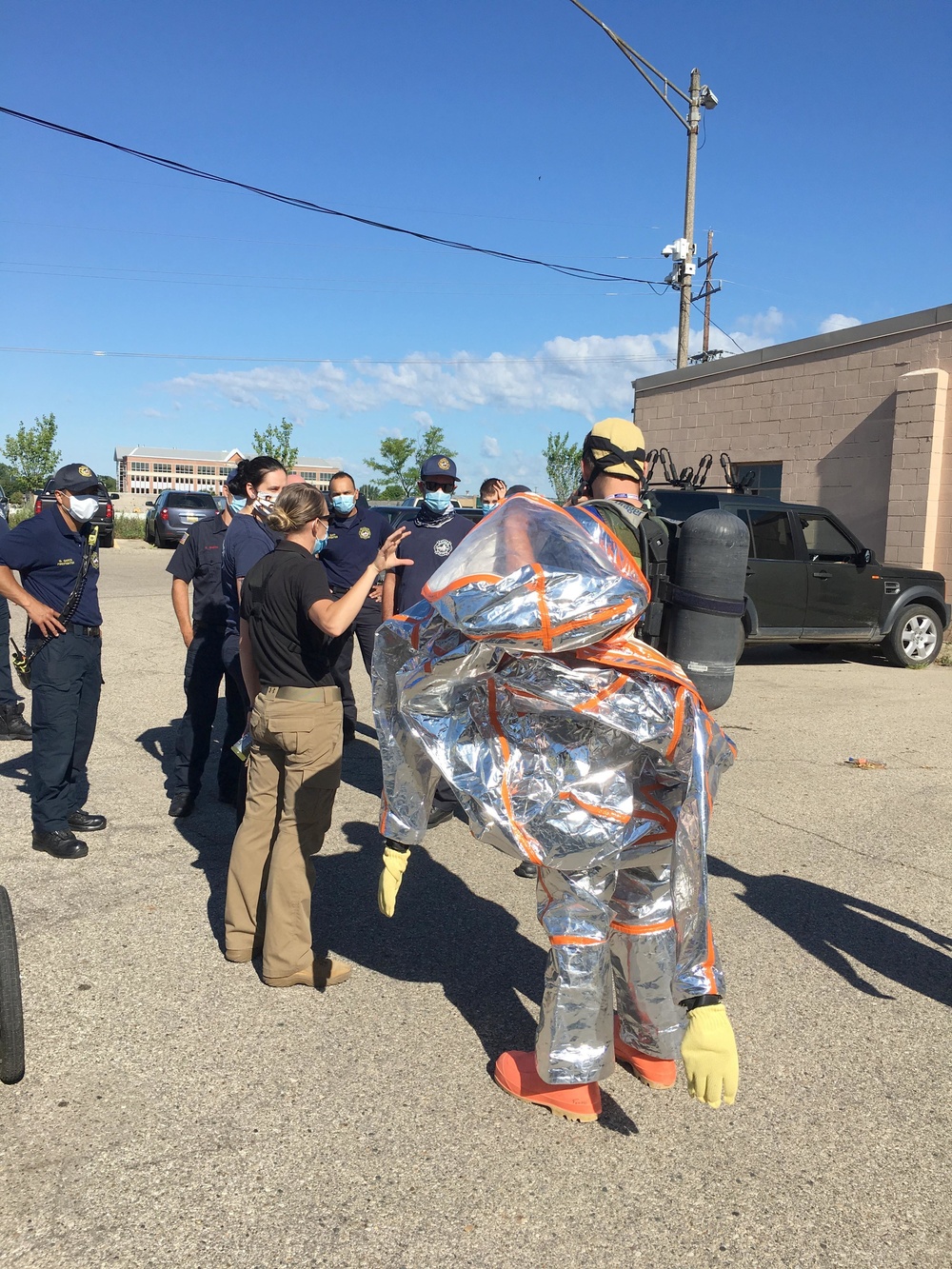 Michigan’s Civil Support Team; local fire department conduct HAZMAT training