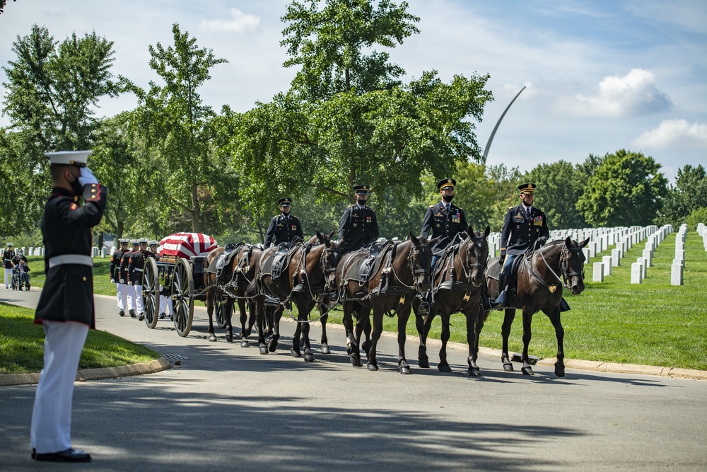 Modified Military Funeral Honors With Funeral Escort Are Conducted for U.S. Marine Corps Gunnery Sgt. Diego Pongo in Section 60