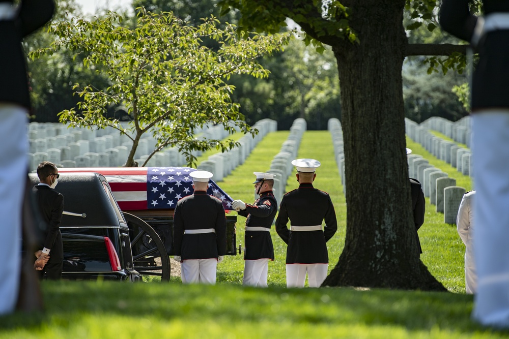 Modified Military Funeral Honors With Funeral Escort Are Conducted for U.S. Marine Corps Gunnery Sgt. Diego Pongo in Section 60